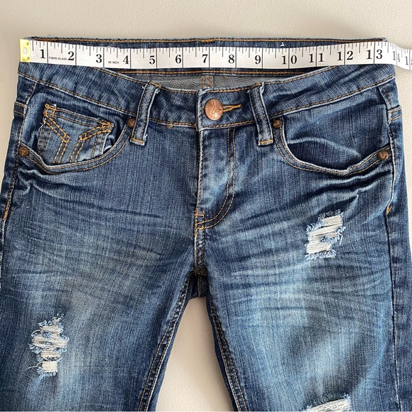 Vigoss Studio The Brooklyn Distressed Bermuda Denim Jean Shorts Women's Size 25 - Picture 9 of 14